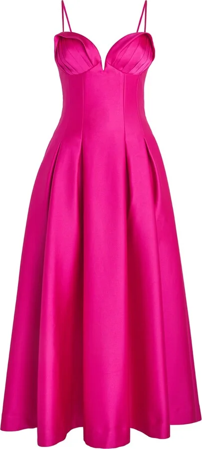 Rebecca Vallance Satin Saskia Midi Dress
