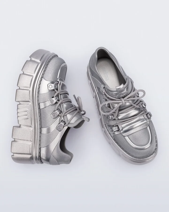 Rebel Platform Combat Boot - Silver - Image 3