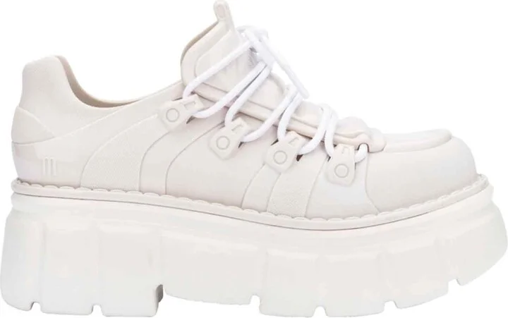 Rebel Platform Combat Boot - White