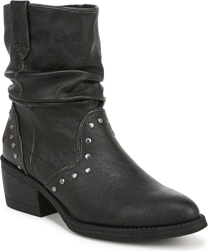 Rebel Womens Studded Man Made Mid-Calf Boots