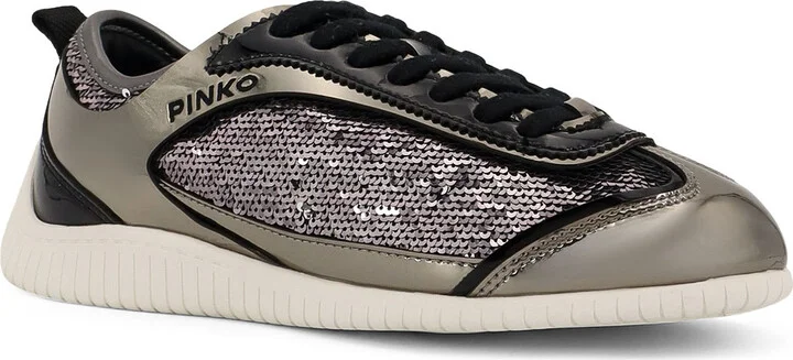Reby 10 Mirror Fabric Sneakers With Sequins - Image 2
