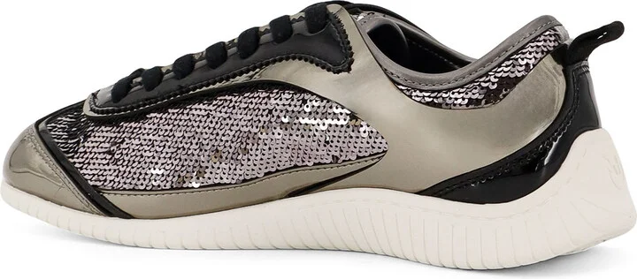 Reby 10 Mirror Fabric Sneakers With Sequins - Image 3