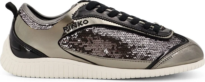 Reby 10 Mirror Fabric Sneakers With Sequins