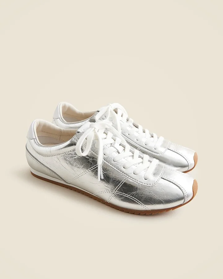 Rec sneakers in crinkle metallic leather