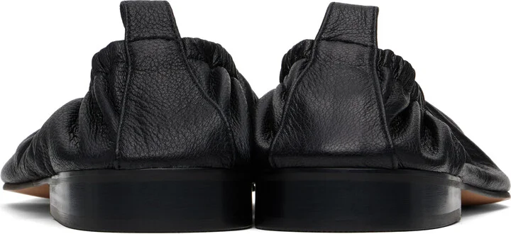 RECTO Black Gathered Slip-on Loafers - Image 2