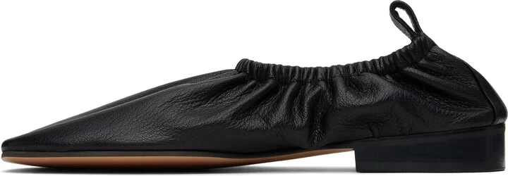 RECTO Black Gathered Slip-on Loafers - Image 3