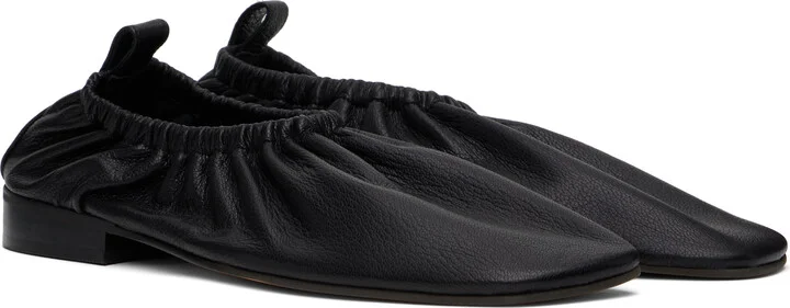RECTO Black Gathered Slip-on Loafers - Image 4