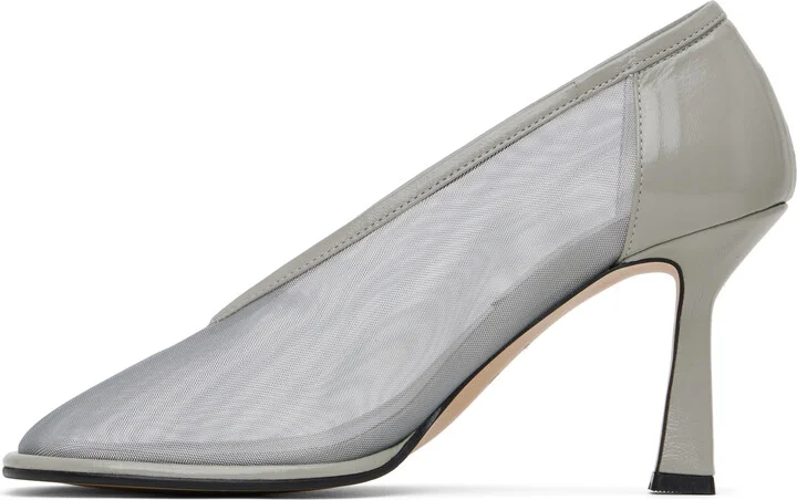 RECTO Gray Poppy Rounded Toe Heels - Image 3