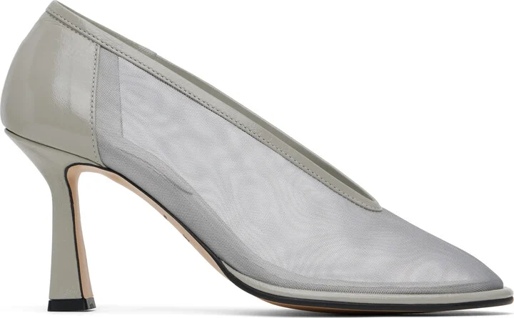 RECTO Gray Poppy Rounded Toe Heels