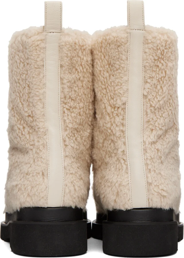 RECTO Off-White Alex Faux-Shearling Boots - Image 2
