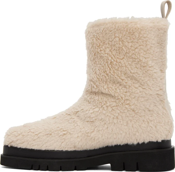 RECTO Off-White Alex Faux-Shearling Boots - Image 3