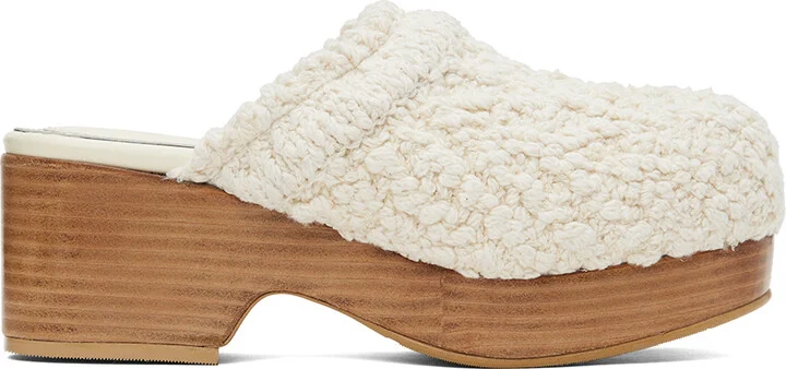 RECTO Off-White Bohemian Clogs