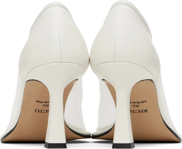 RECTO Off-White Poppy Rounded Toe Heels - Image 2