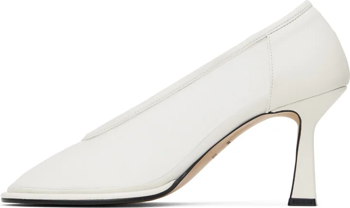 RECTO Off-White Poppy Rounded Toe Heels - Image 3