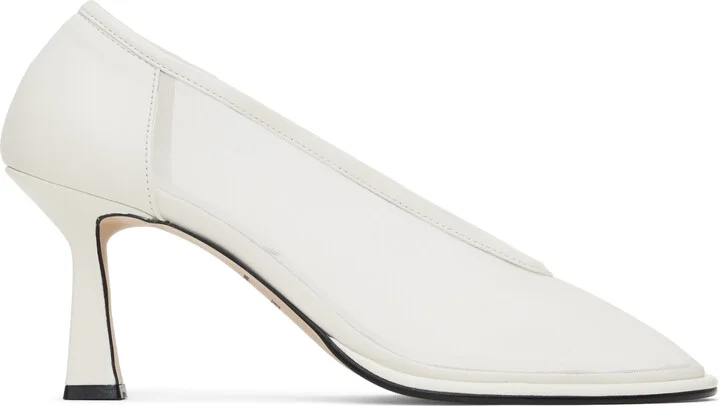 RECTO Off-White Poppy Rounded Toe Heels