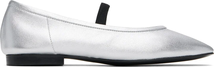 RECTO Silver Katharina Ballerina Flats