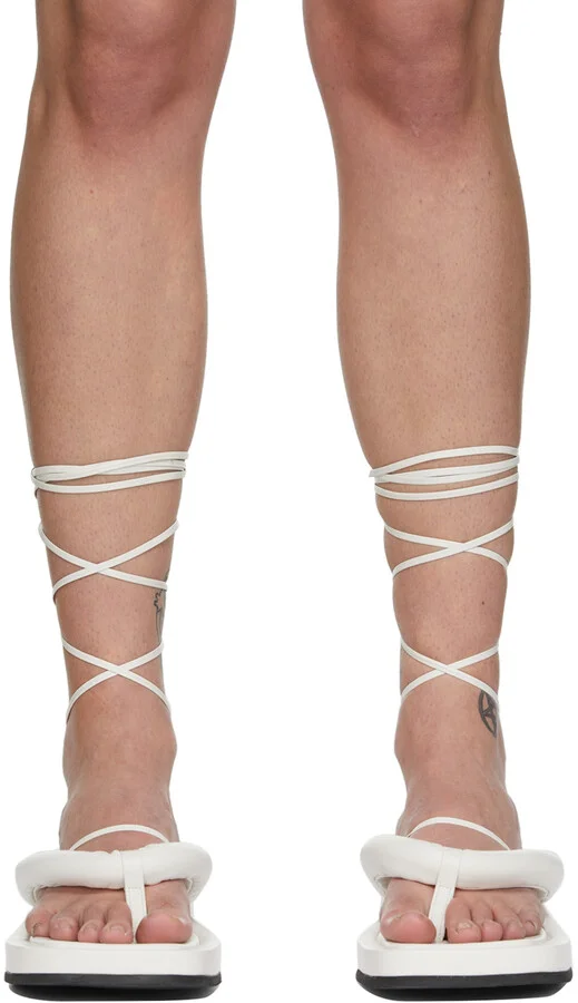 RECTO White Wraparound Flip-Flops - Image 2
