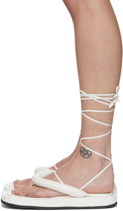 RECTO White Wraparound Flip-Flops - Image 3