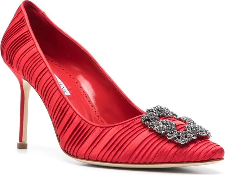Red 90mm Hangisi Pumps - Image 2