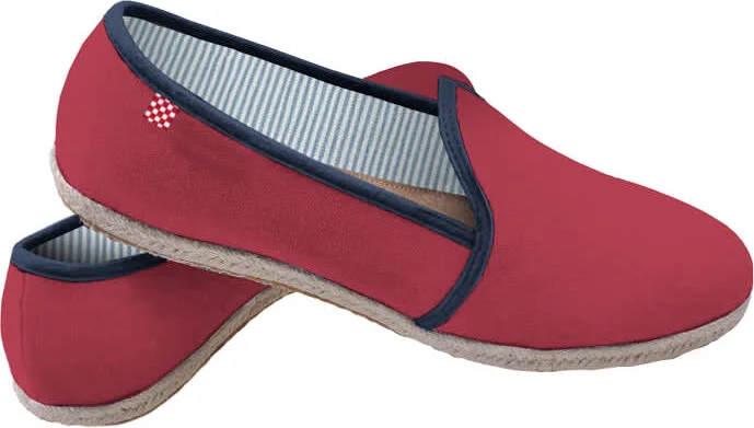 Red And Blue Navy Canvas Shoes For Men
