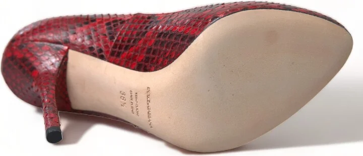 Red Ayers Leather Lace Socks Pumps Women's Shoes - Image 6
