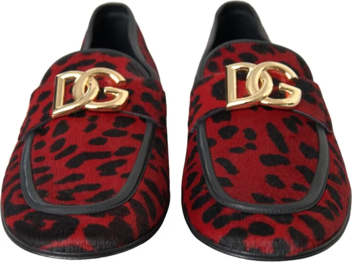Red Black Leopard DG Loafers Formal Men Men's Shoes - Image 2