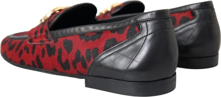 Red Black Leopard DG Loafers Formal Men Men's Shoes - Image 4