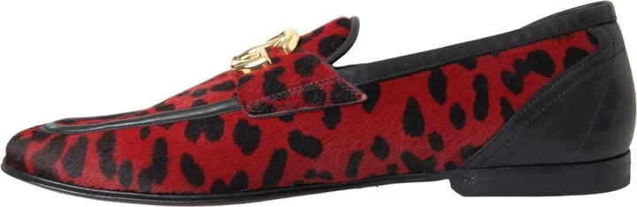 Red Black Leopard DG Loafers Formal Men Men's Shoes - Image 5