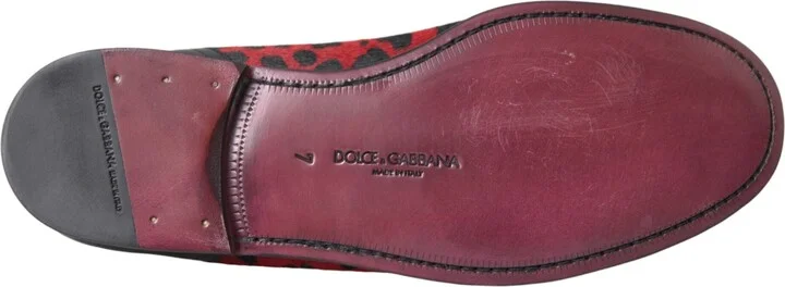 Red Black Leopard DG Loafers Formal Men Men's Shoes - Image 6