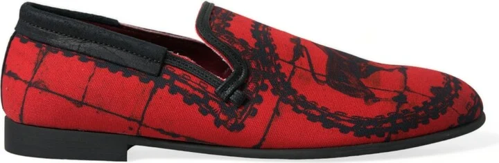 Red Black Torero Loafers Slippers Men Men's Shoes