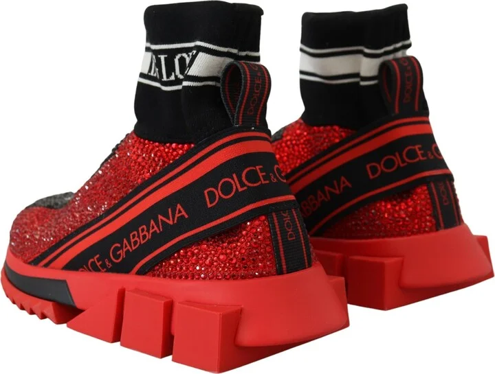 Red Bling Sorrento Sneakers Socks Women's Shoes - Image 4