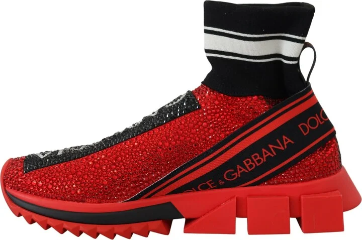 Red Bling Sorrento Sneakers Socks Women's Shoes - Image 5
