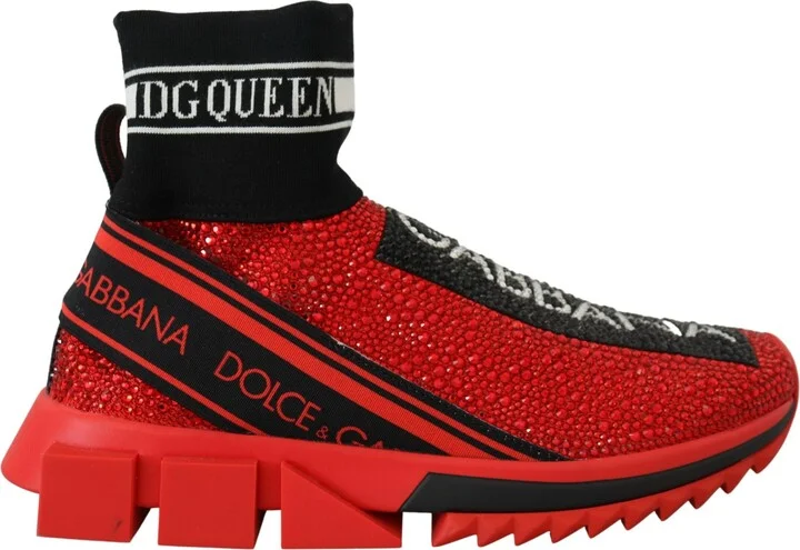 Red Bling Sorrento Sneakers Socks Women's Shoes