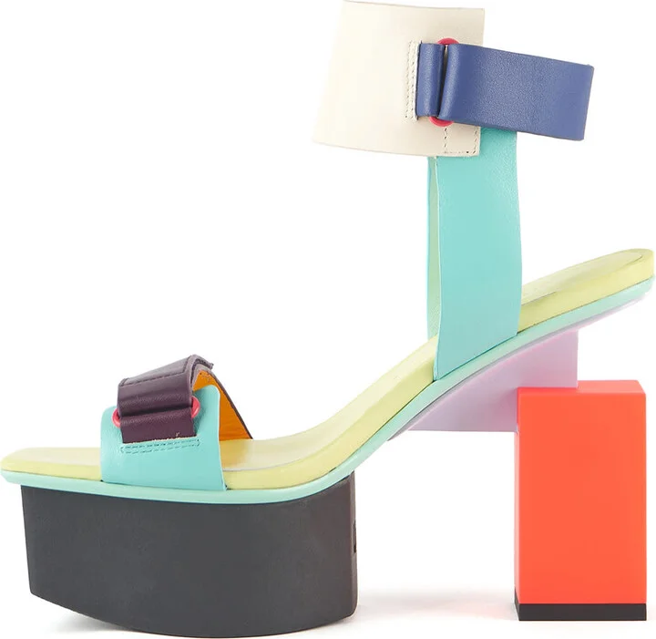 Red / Blue Cubist Sandal - Party - Image 3
