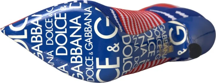 Red Blue Stretch Sock Style Ankle Boots Logo Women's Shoes (Pre-Owned) - Image 5