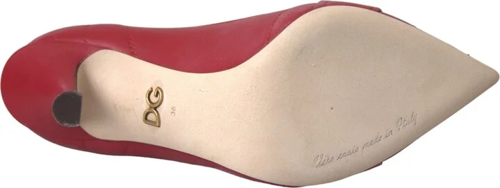 Red Devotion Leather Heels Pumps Women's Shoes - Image 6