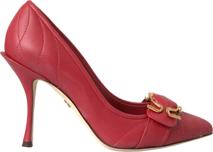 Red Devotion Leather Heels Pumps Women's Shoes