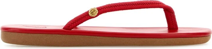 Red Fabric Saionara Thong Slippers