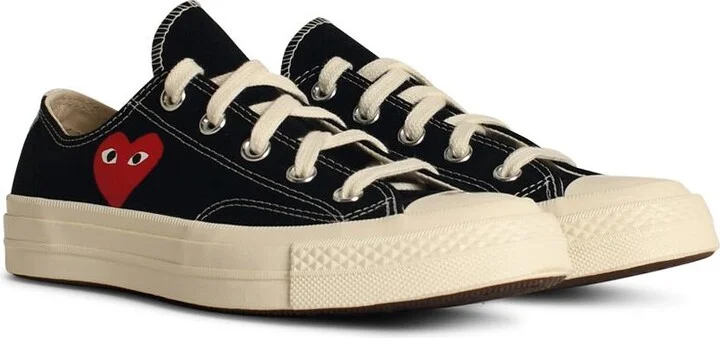 'red Heart' Black Tela Sneakers - Image 2