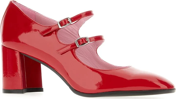Red Leather Alice Pumps - Image 2
