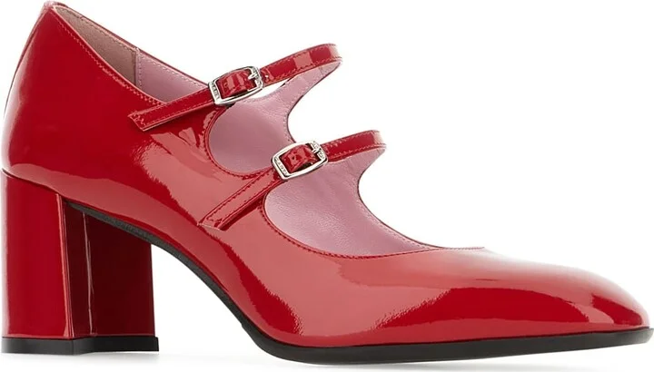 Red Leather Alice Pumps - Image 2