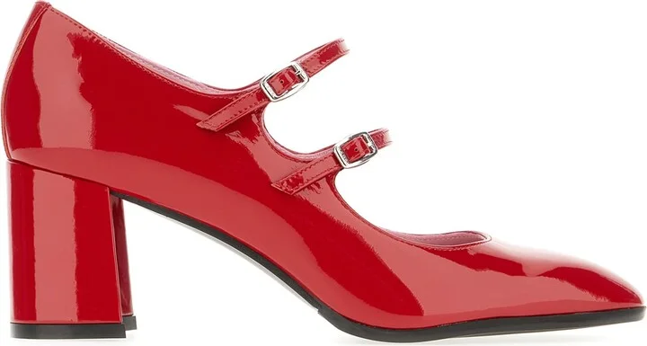 Red Leather Alice Pumps