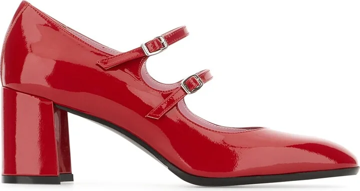 Red Leather Alice Pumps