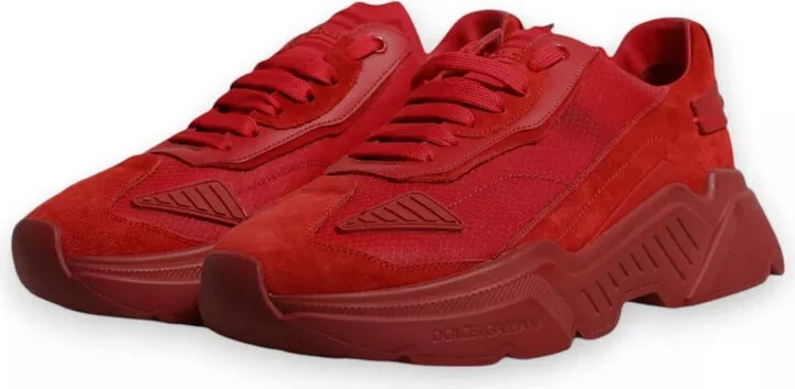 Red Leather Daymaster Low Top Sneakers Men's Shoes - Image 3