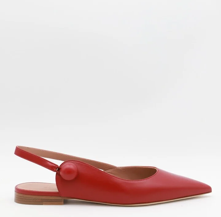 Red Leather Flats