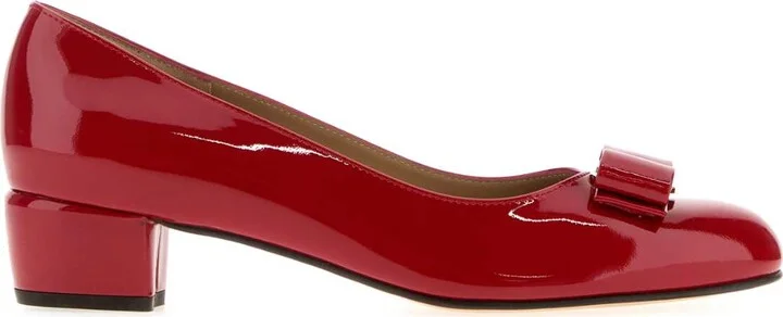 Red Leather Vara Pumps