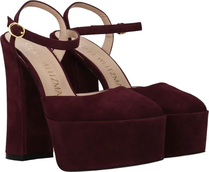 Red Leather Women's Platforms - Image 2