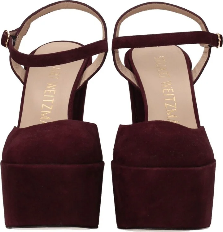 Red Leather Women's Platforms - Image 3