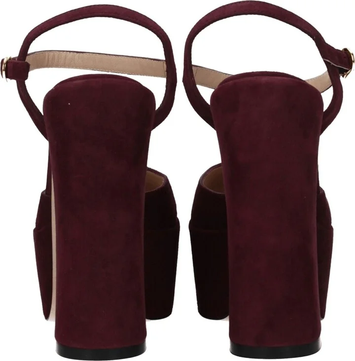 Red Leather Women's Platforms - Image 5
