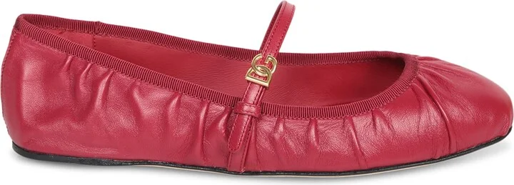 Red Logo Ribbon Ballerina Flat